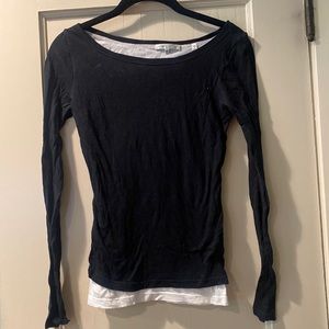 Vince black and white layered long sleeved shirt